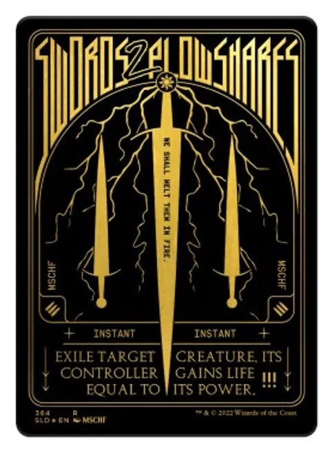 Swords to Plowshares (Foil Etched) (Gold) - Secret Lair Drop Series (SLD)