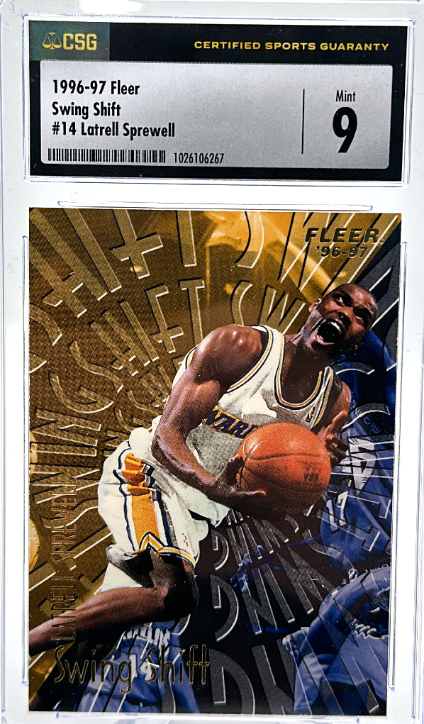 1996-97 Fleer - Latrell Sprewell 14 - Swing Shift - CSG CGC 9