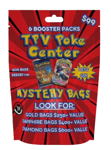 Pokemon $99 Mystery Bag by TPV Poke - Includes 6 PACKS Cash Cards Unlimited Pokemon $99 Mystery Bag by TPV Poke - Includes 6 PACKS Cash Cards Unlimited