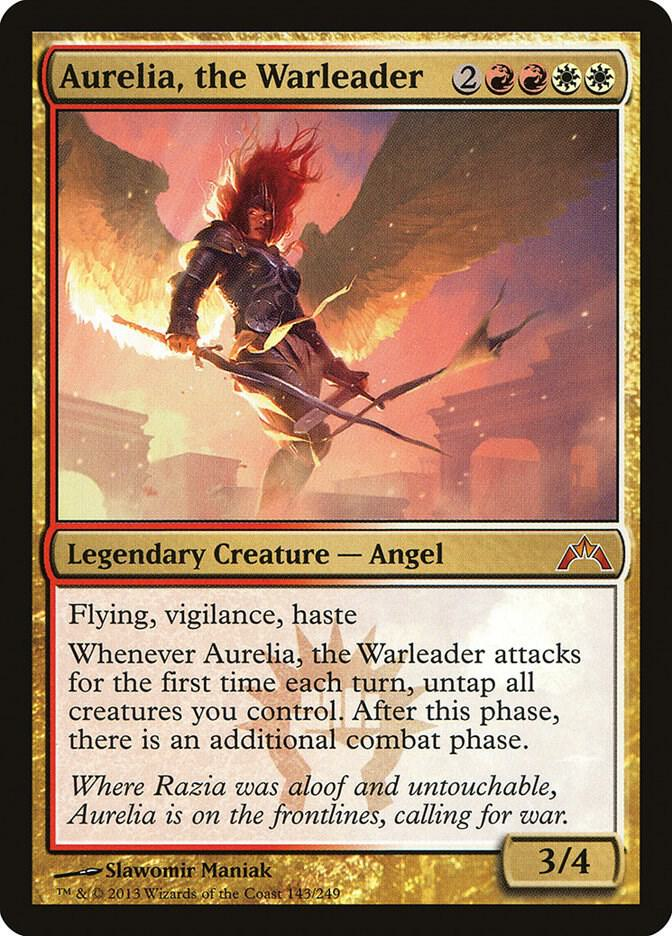 Lightly Played Foil Aurelia, the Warleader