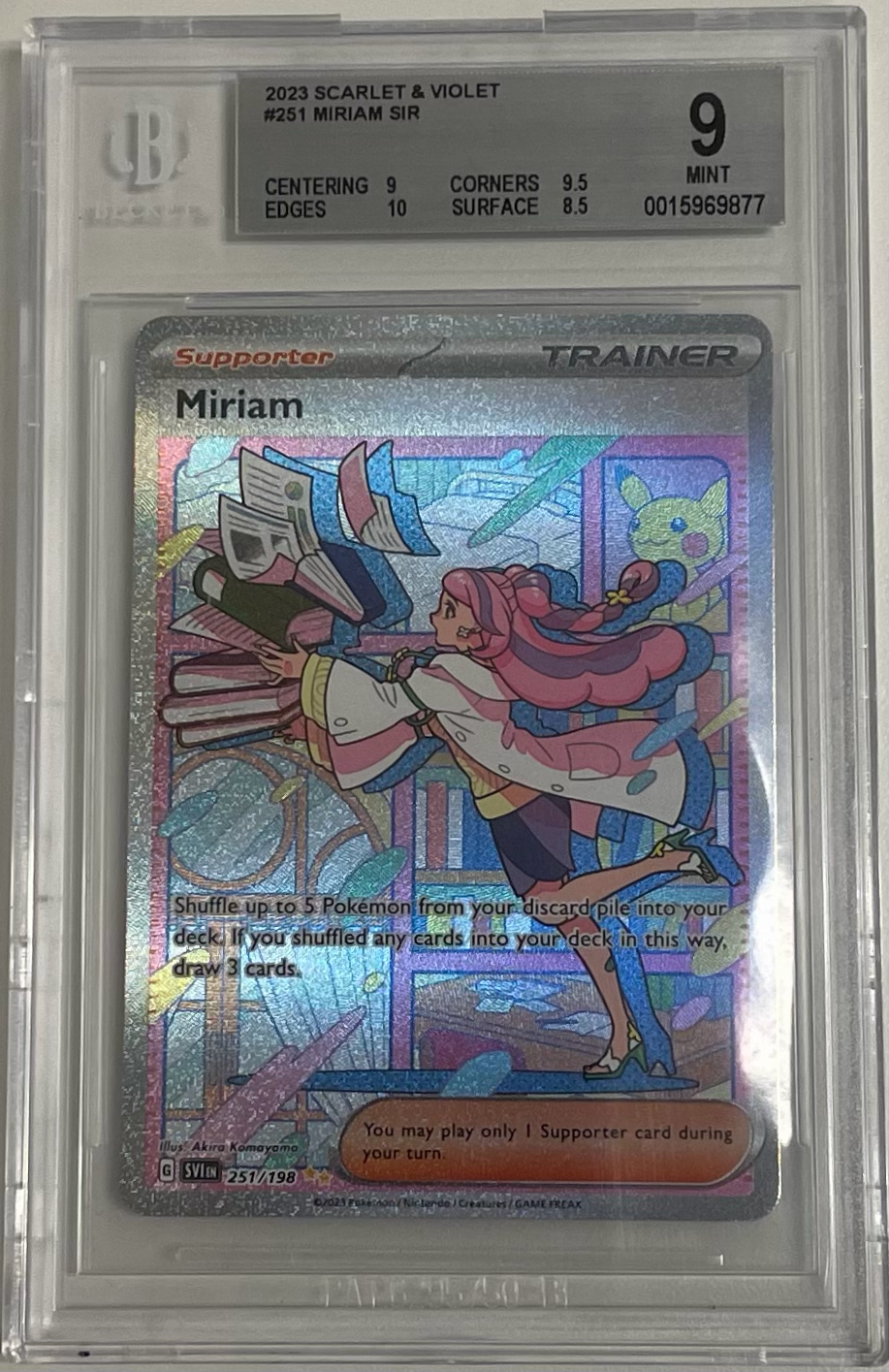 pokemon tcg scarlet and violet 251 198 miriam trainer card 251/198 - & Base - 2023 Card Compartment Size:130 mm - 5.12 