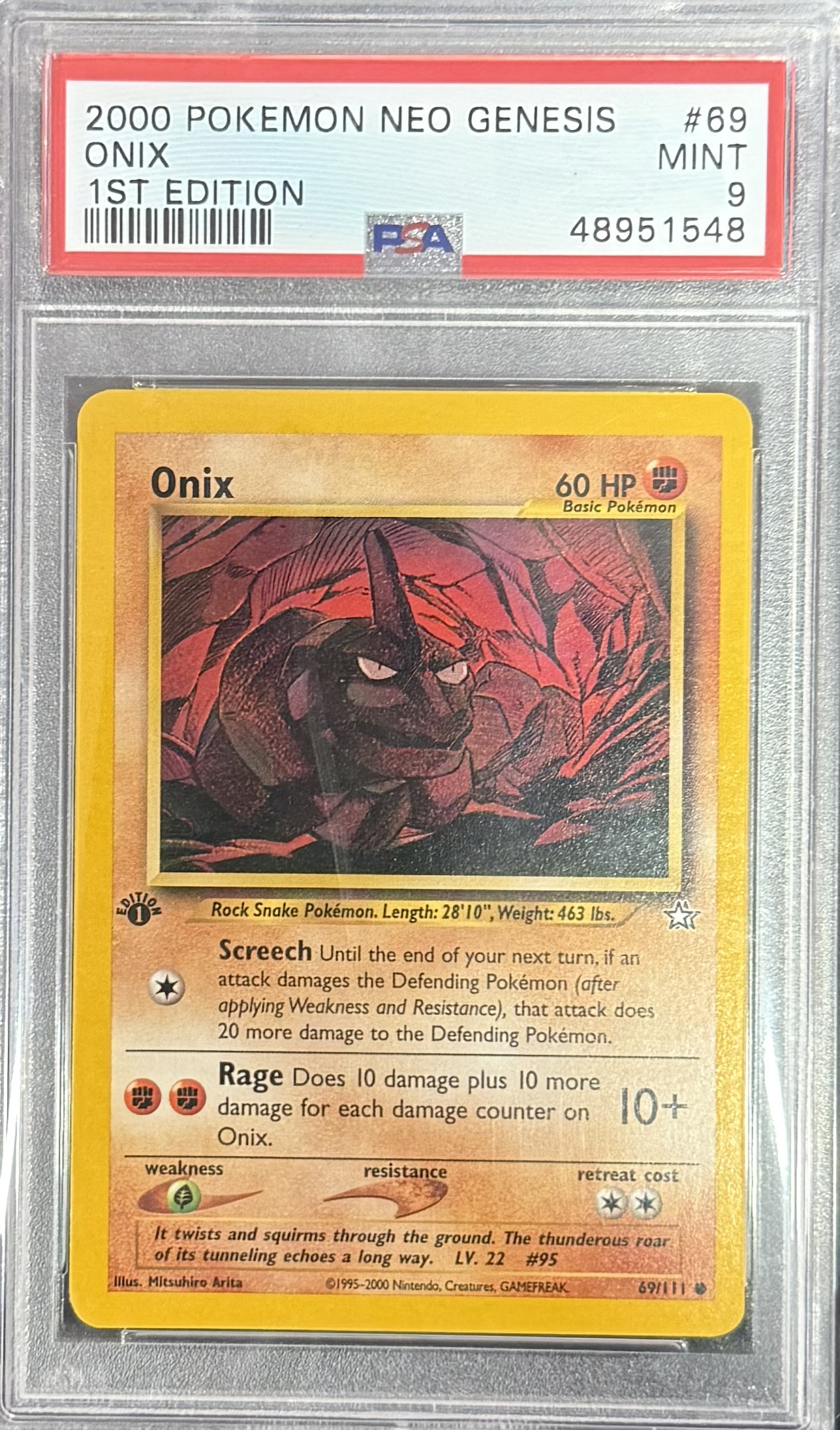 1995 onix pokemon card 1st edition #69 Add Mini Colouring Pencils:Yes Pokemon Card 