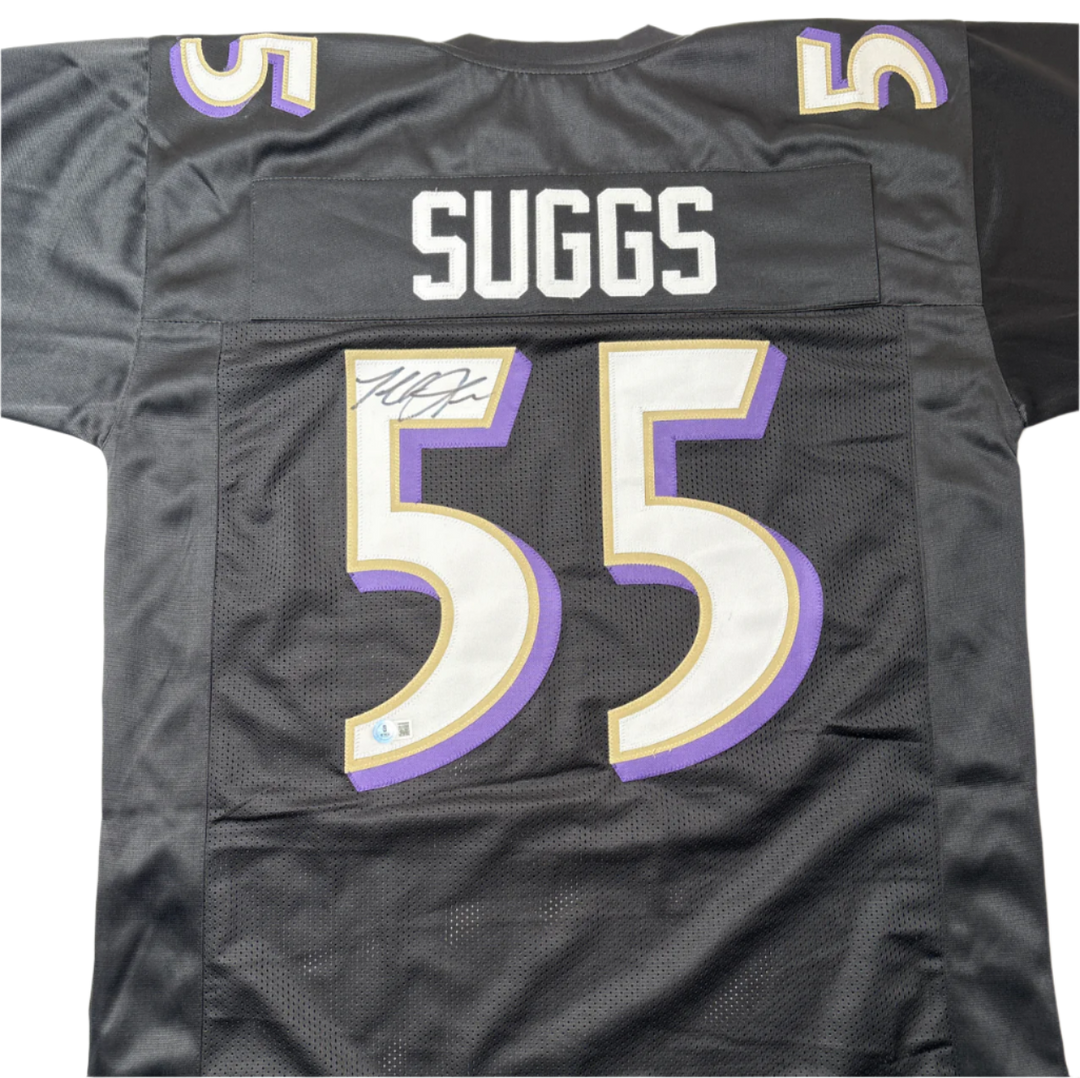 Terrell Suggs Autographed Signed Black Custom Ravens Jersey - Beckett Certified