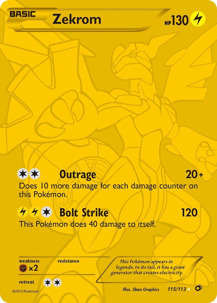 free legendary pokemon cards Zekrom (115 Full Art Secret Rare)