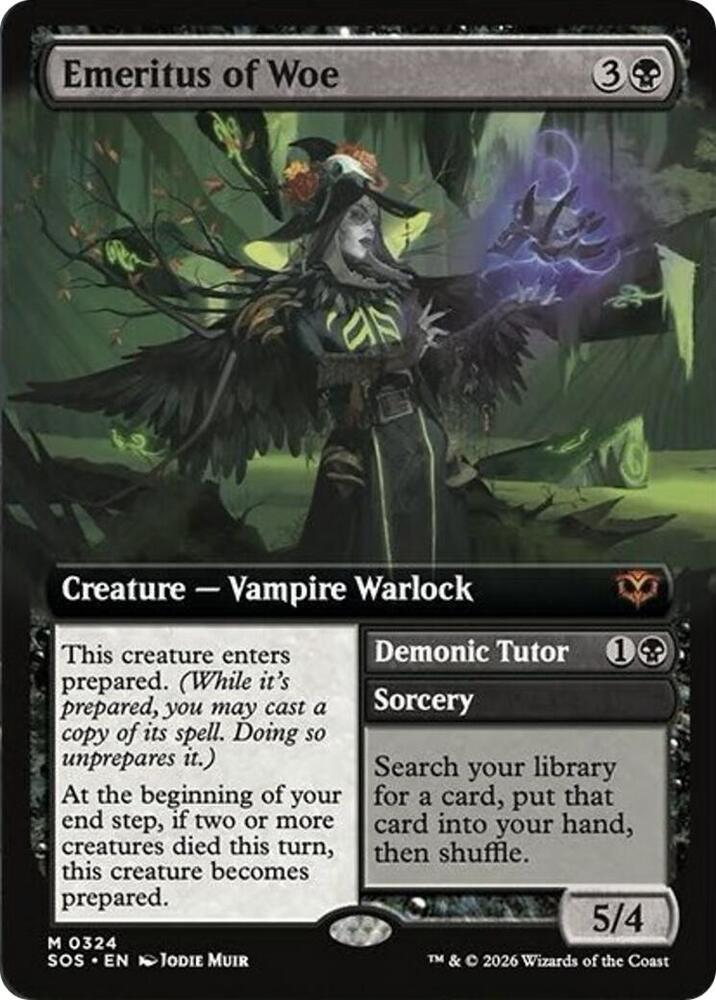 Emeritus of Woe | (Extended Art) | Secrets of Strixhaven | (SOS) | Magic:  The Gathering