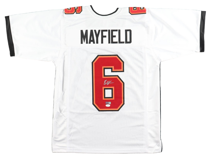 Baker Mayfield Autographed Signed White Football Jersey (JSA COA)