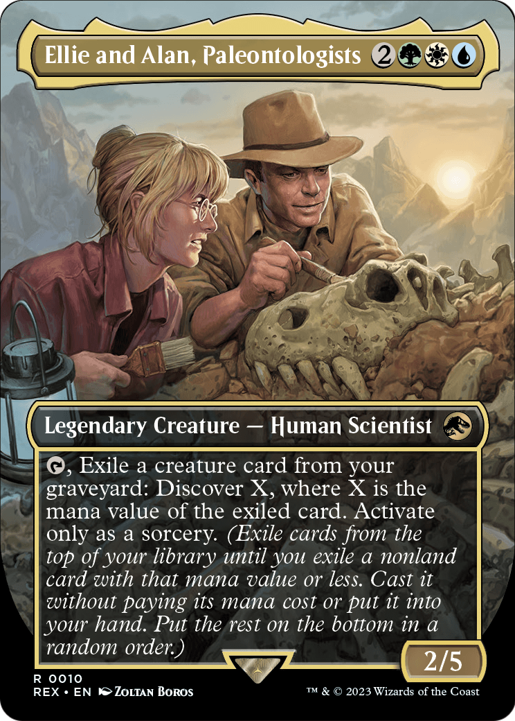 Ellie and Alan, Paleontologists | (Borderless) | Universes Beyond: Jurassic World Collection | (REX) | Magic: The Gathering