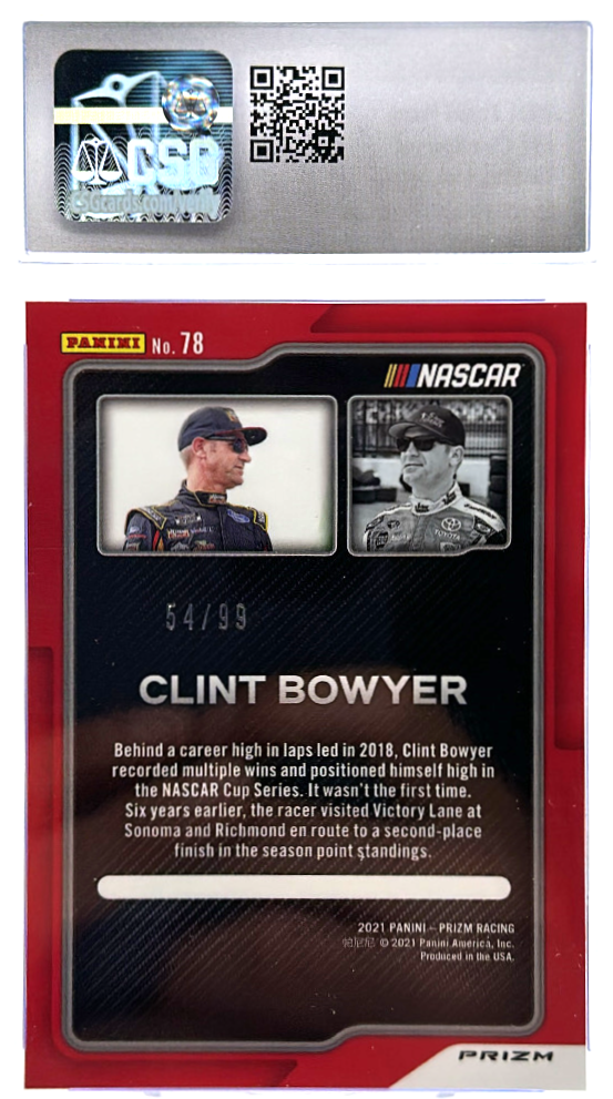 2021 Panini Prizm - Clint Bowyer 78 - Carolina Blue Scope /99 - CSG CGC 9.5