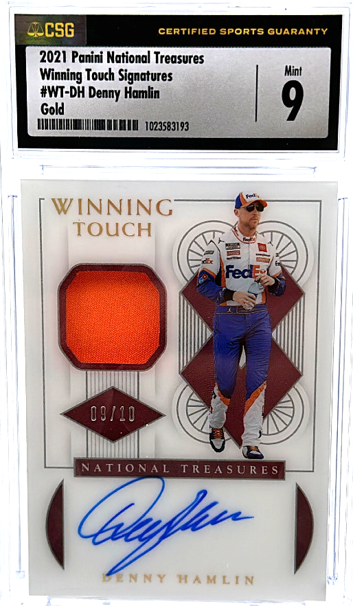 2021 Panini National Treasures - Denny Hamlin WT-DH - GOLD /10 - CSG CGC 9 / 10