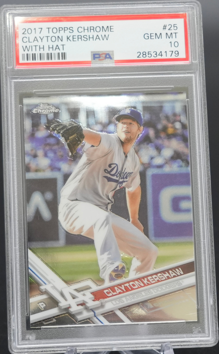 2017 Topps Chrome - Clayton Kershaw 25 - With Hat - PSA 10