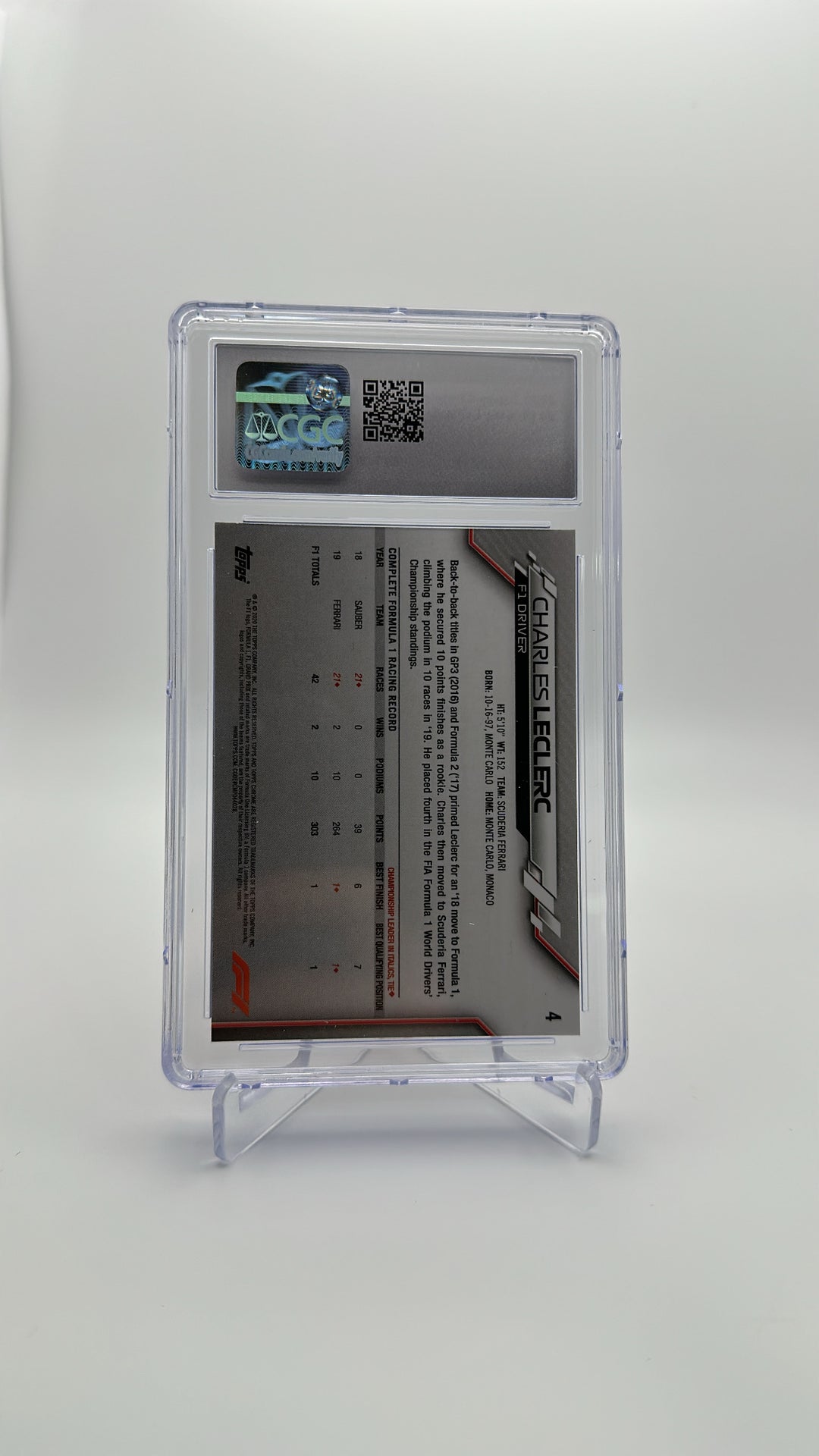 2020 Topps Chrome F1 - Charles Leclerc 4  - CGC 9.5