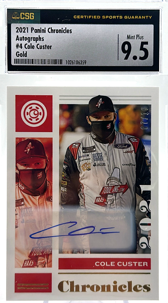 2020 Panini Chronicles Nascar - Cole Custer - Gold /10 - CSG CGC 9.5 / 10