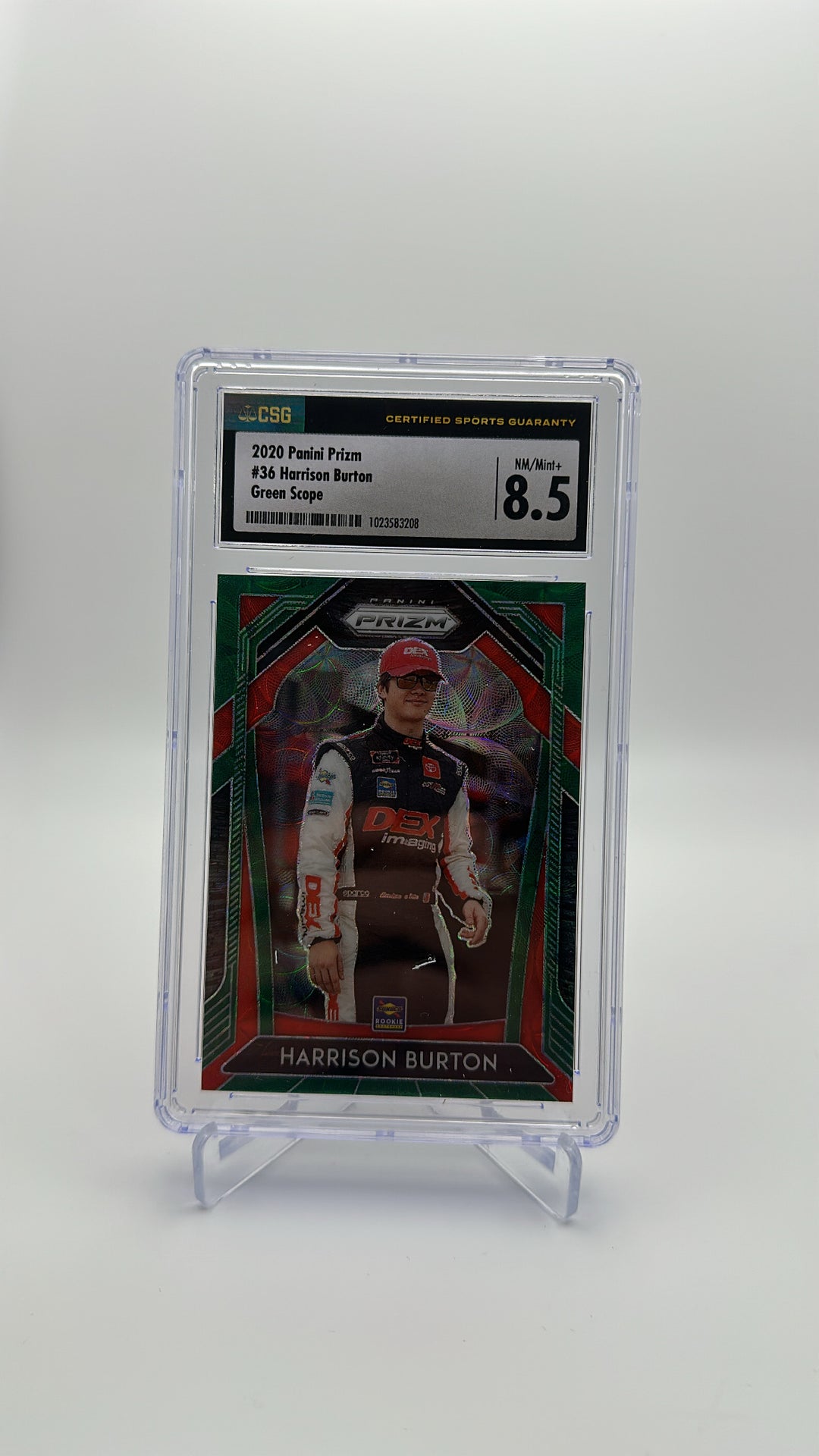 2020 Panini Prizm - Harrison Burton 36 - Green Scope /99 - CSG CGC 8.5