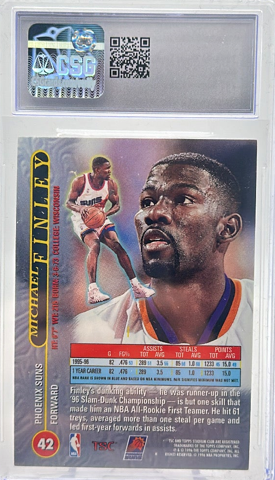 1996-97 Topps Stadium Club - Michael Finley 42 - Matrix - CSG CGC 8.5