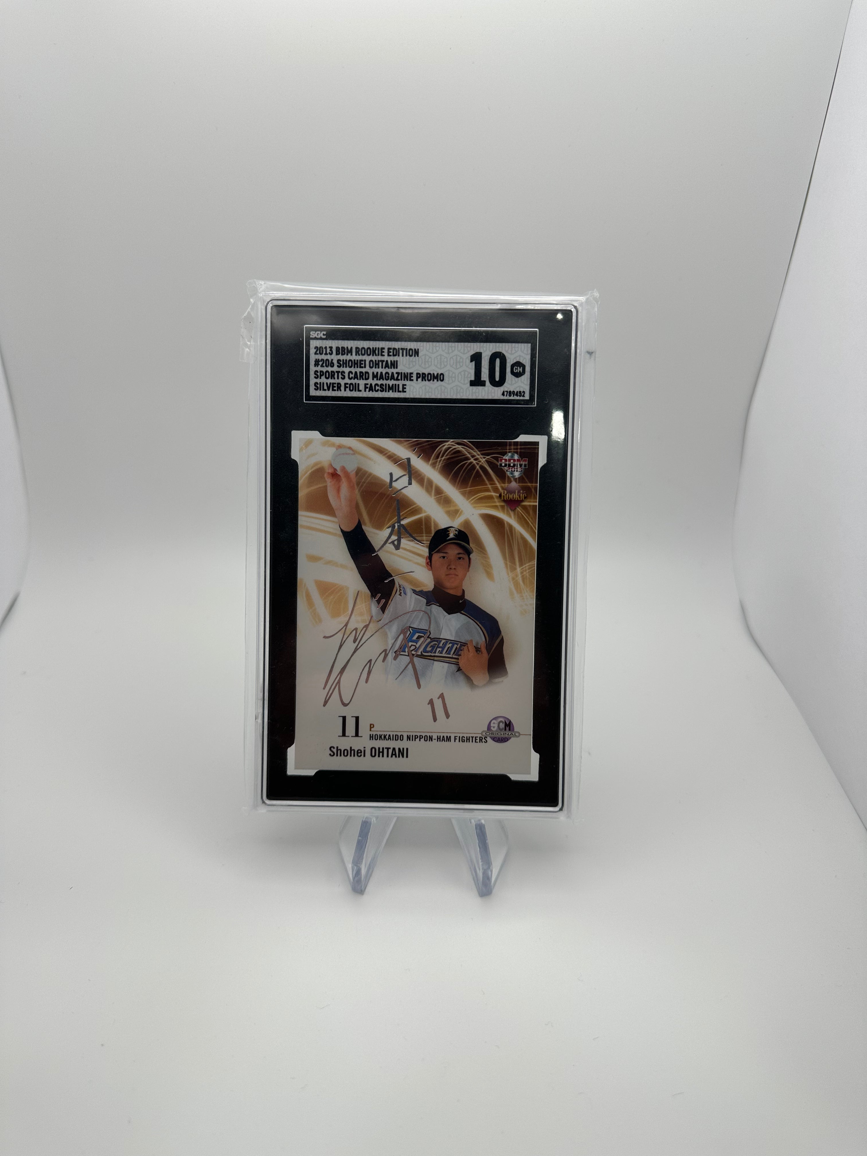 2013 BBM Rookie Edition Baseball - Shohei Ohtani 206 - Silver Foil Facsimile  - SGC 10