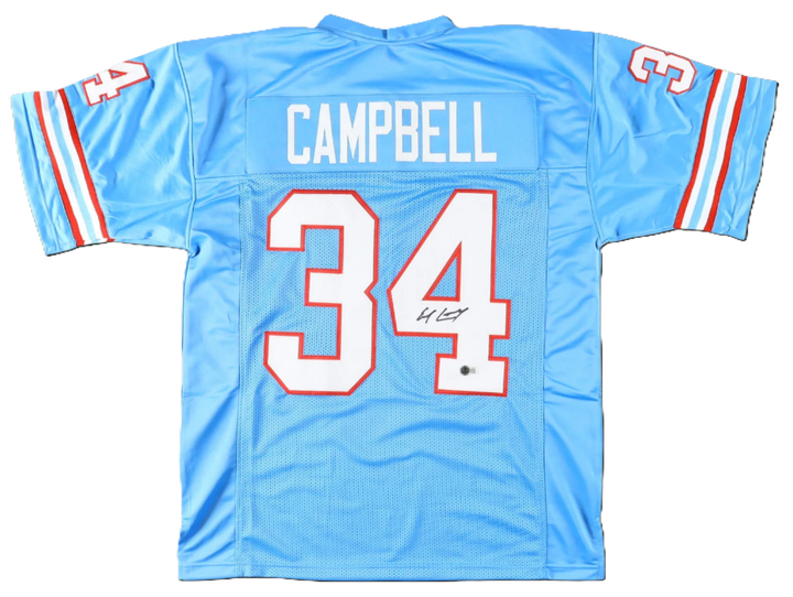 Earl Campbell Autographed Signed Custom Houston Oilers Jersey - Beckett Certified