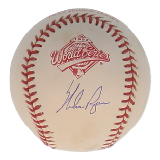 Nolan Ryan Signed 1992 World Series Logo Baseball (PSA)