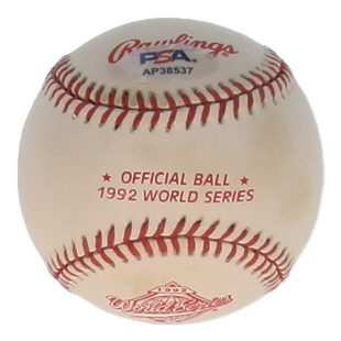Nolan Ryan Signed 1992 World Series Logo Baseball (PSA)