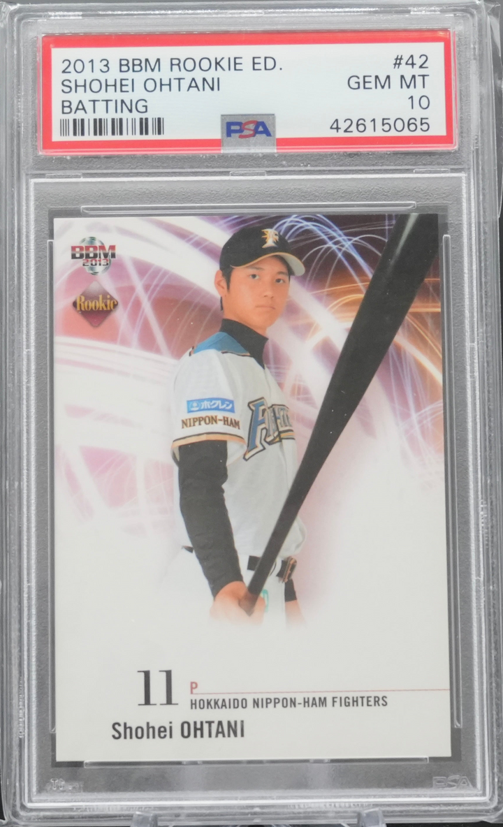 2013 BBM Rookie Edition Baseball - Shohei Ohtani 42 - Batting - PSA 10