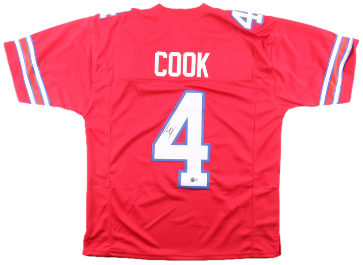 James Cook Signed Autographed Red Custom Jersey