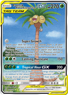 Rowlet & Alolan Exeggutor GX (Alternate Full Art) - SM - Unified Minds (SM11)