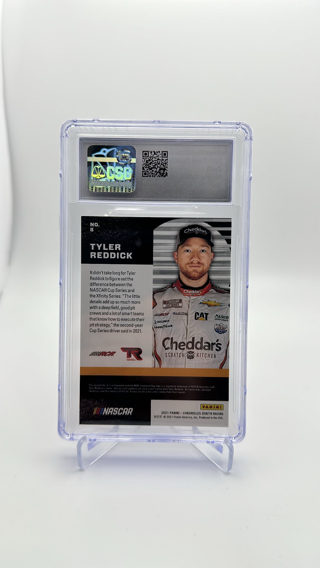 2020 Panini Chronicles Nascar Zenith - Tyler Reddick 8  - Blue /199 - CSG CGC 9.5