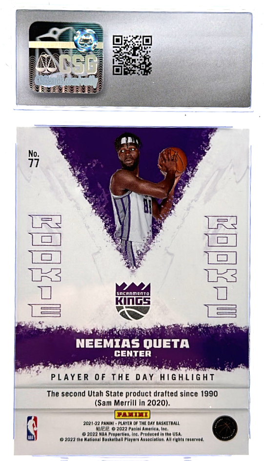 2021-22 Panini Player of the Day - Neemias Queta 77 - Kaboom /99 - CSG CGC 9.5