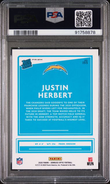 2020 Panini Donruss Optic - Justin Herbert - Holo PSA 10