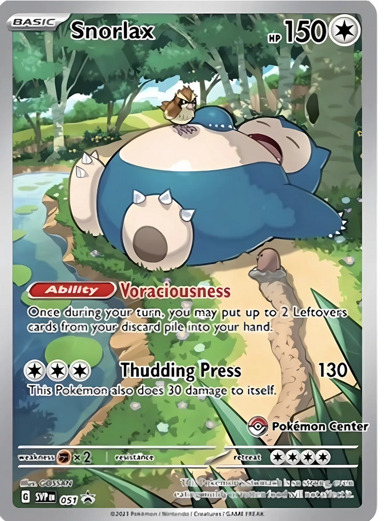 basic snorlax pokemon card Snorlax 051 Promo | SV Pokemon Center Exclusive Card