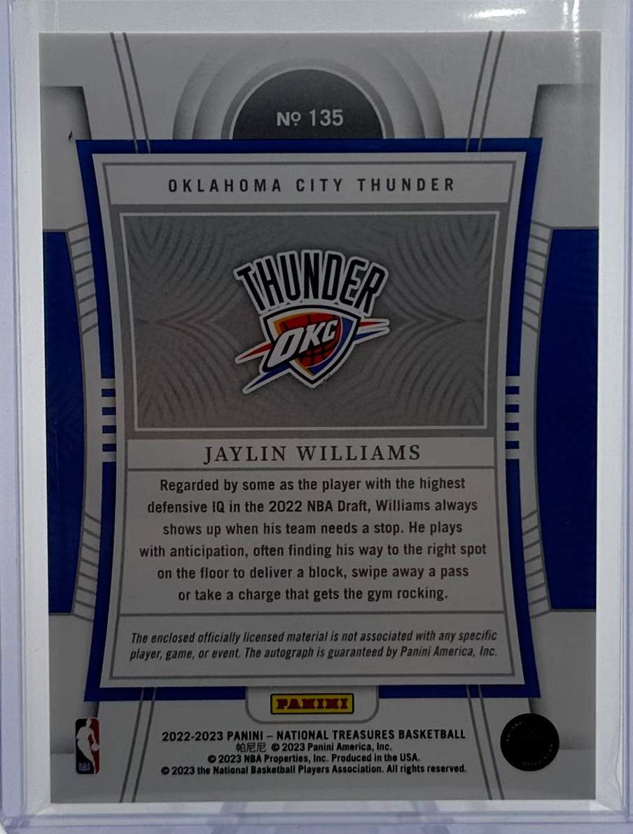 2022-23 National Treasures Basketball - Jaylin Williams 135 - Bronze /49 RPA