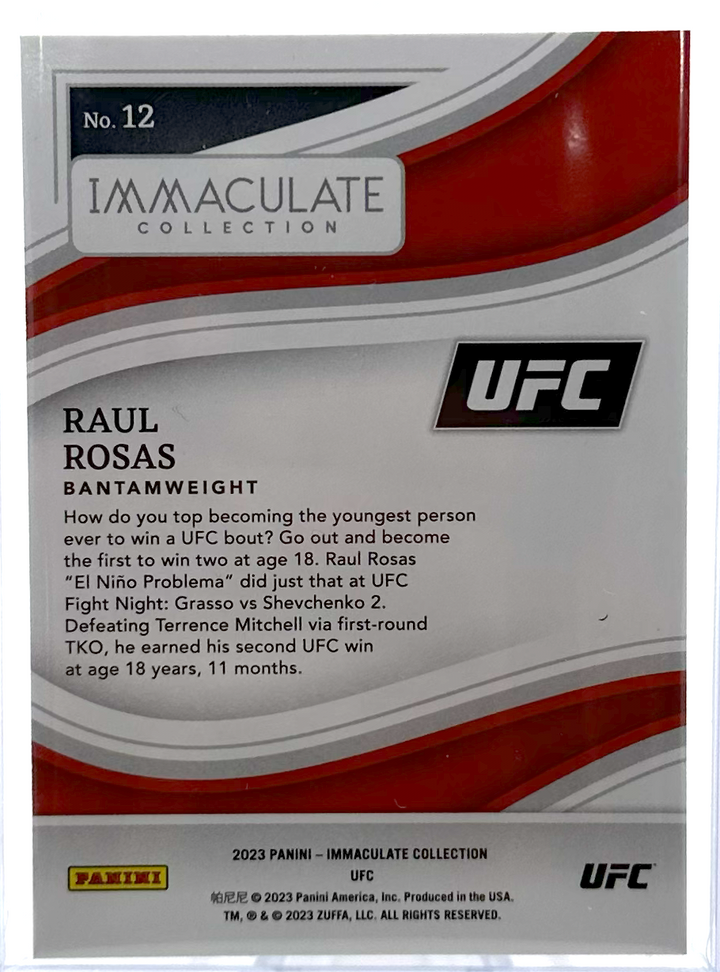 2023 Panini Immaculate UFC - Raul Rosas 12 - 30th /30