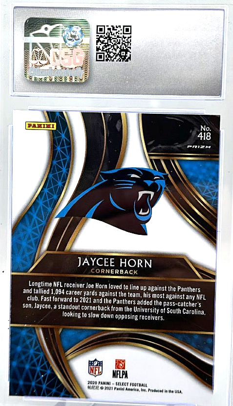 2020 Panini Select - Jaycee Horn 418 - Silver - CSG 10