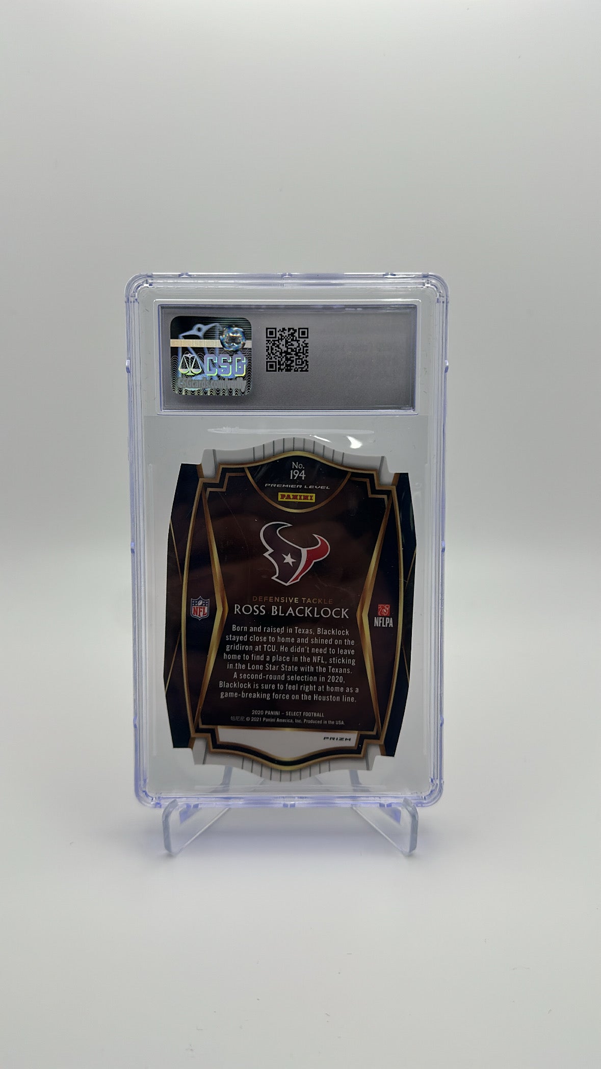 2020 Panini Select - Ross Blacklock 194 - Zebra Die Cut - CSG CGC 10