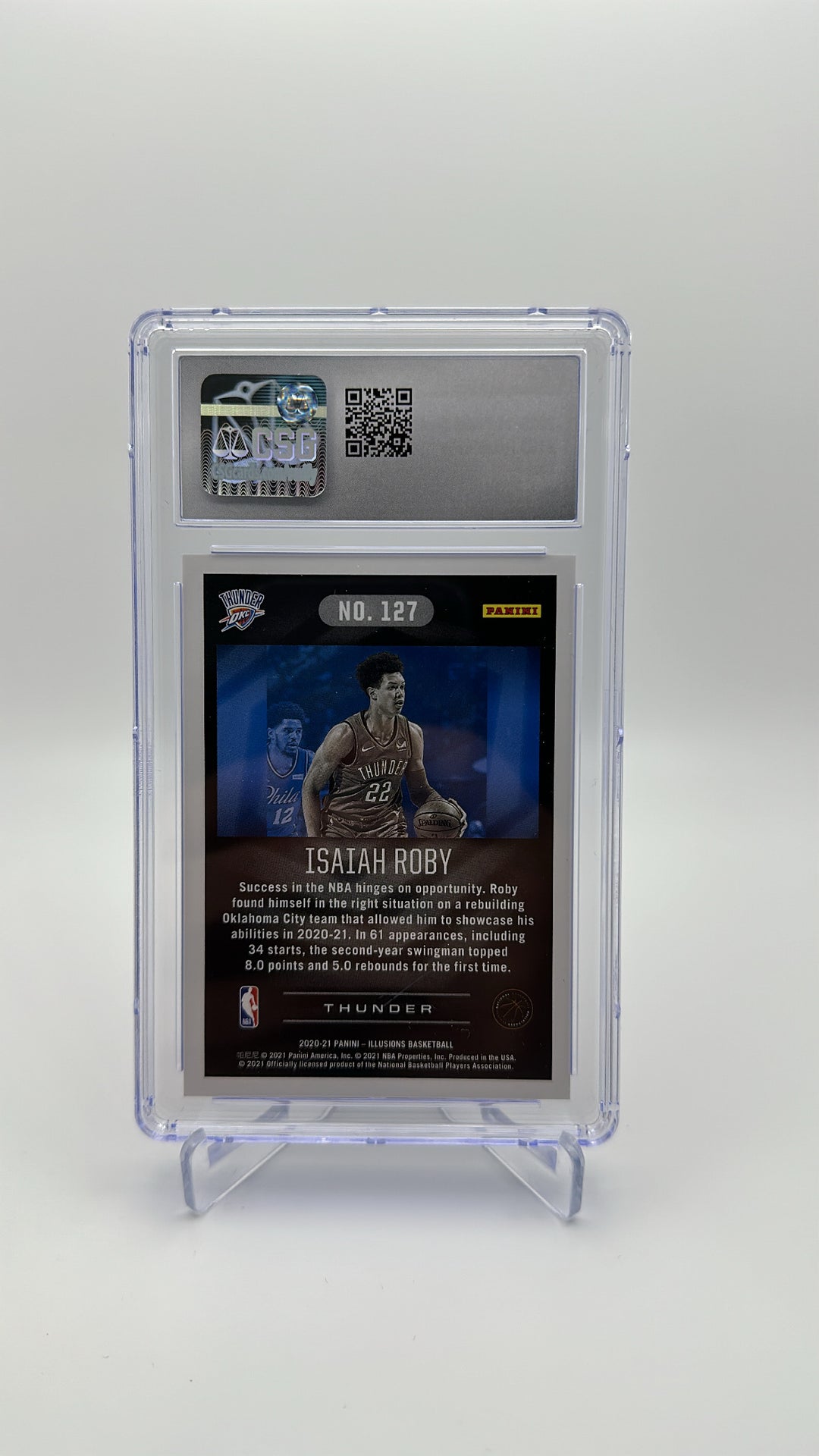 2020 Panini Illusions - Isaiah Roby 127 - Blue /25 - CSG CGC 9