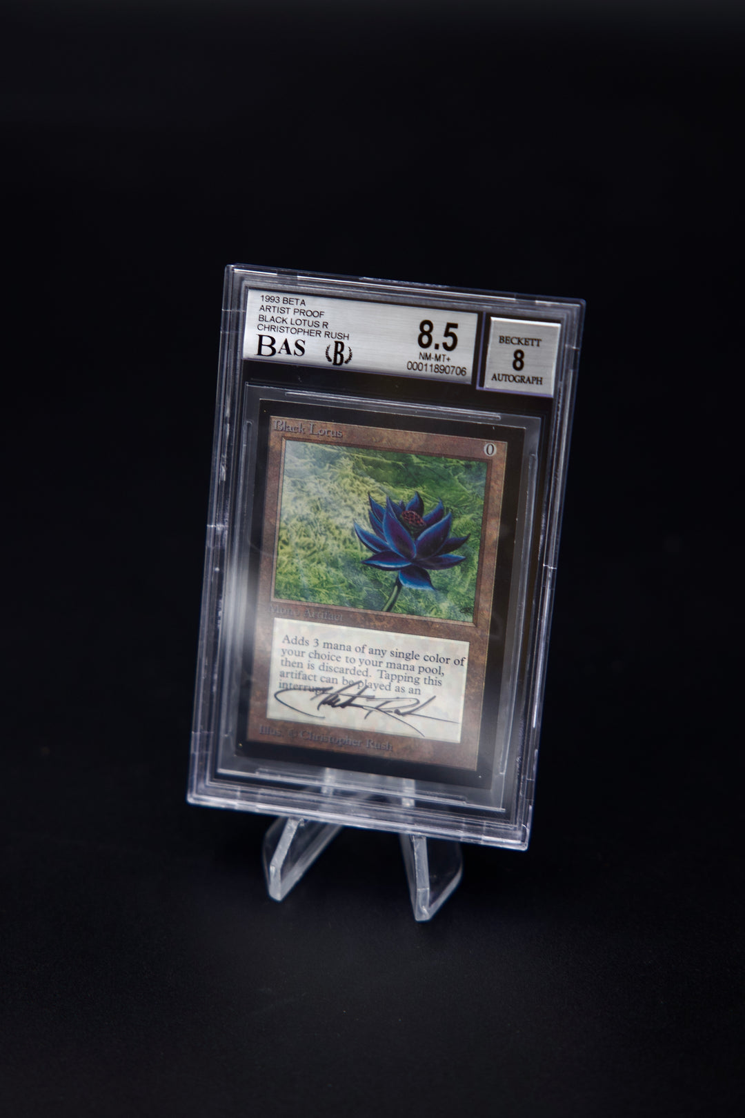 1993 Magic: The Gathering - Beta: Artist Proof- Black Lotus (C. Rush Signed)