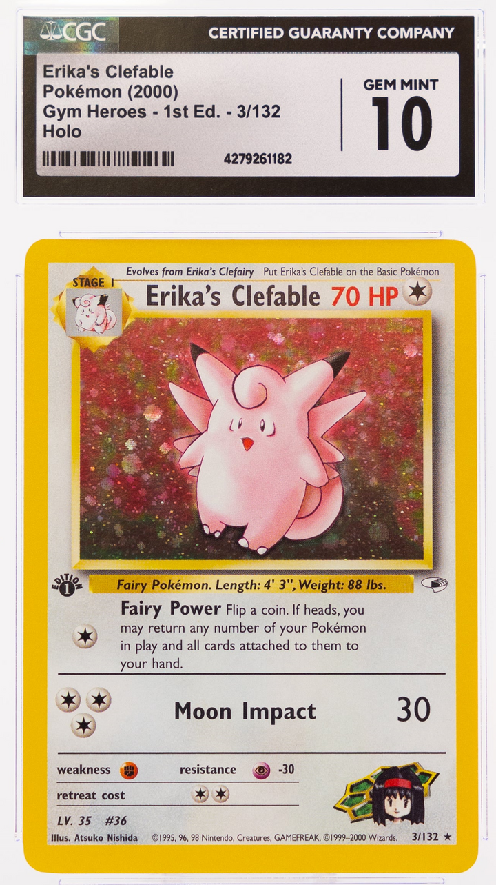 Erika's Clefable 3/132 Gym Heroes 1st Edition - 2000 Pokemon - CGC 10