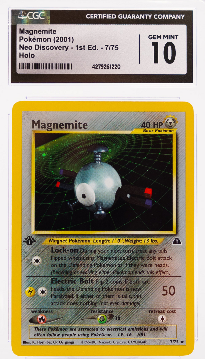 Magnemite 7/75 Neo Discovery 1st edition - 2001 Pokemon - CGC 10