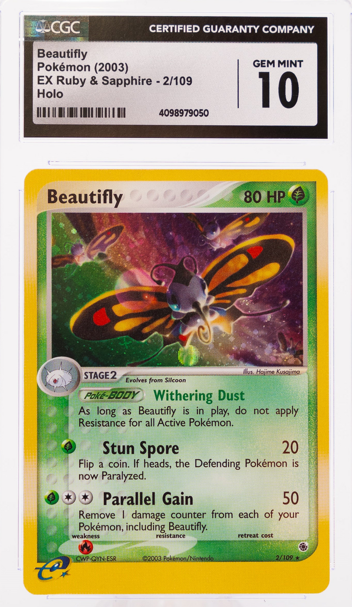 Beautifly 2/109 EX Ruby & Sapphire Holo - 2003 Pokemon - CGC 10