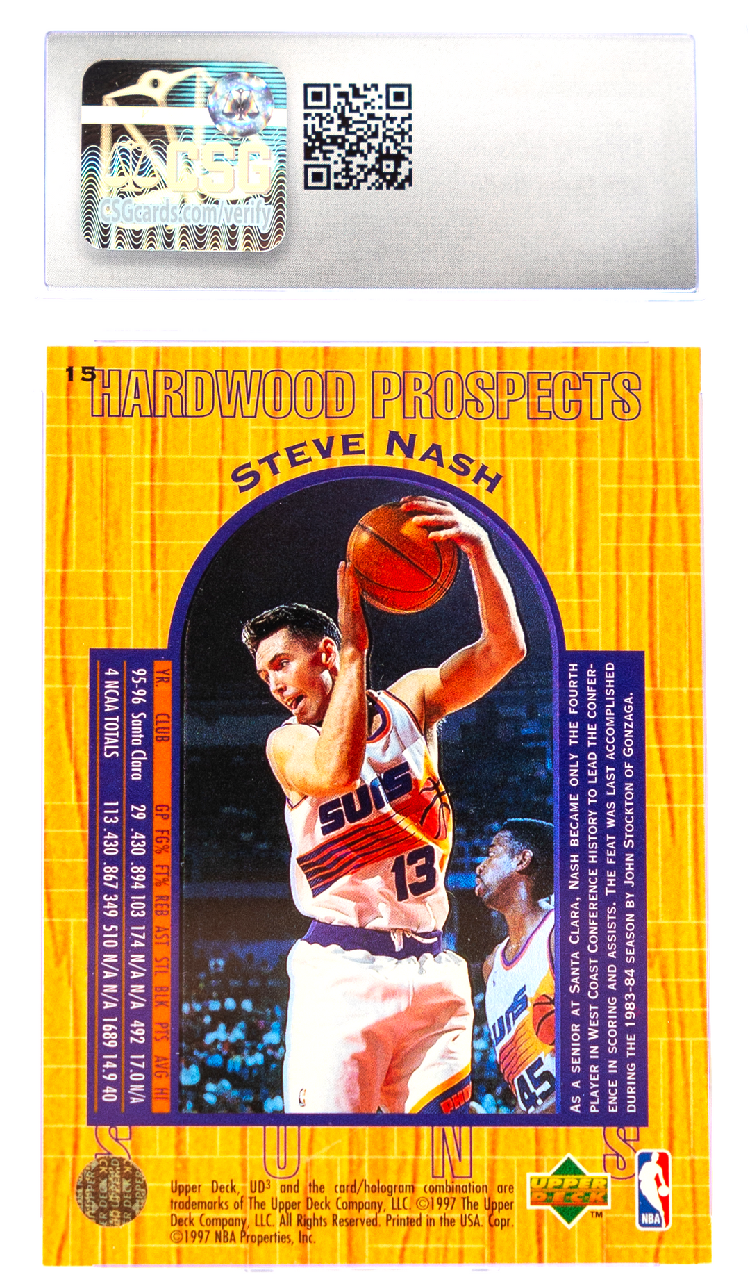 1996-97 UD3 Upper Deck - Steve Nash 15 - CSG CGC 10