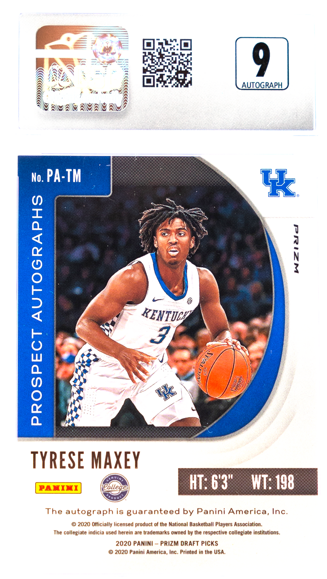 2020-21 Panini Prizm Draft Picks - Tyrese Maxey PA-TM - Fast Break - CSG CGC 10 / 9