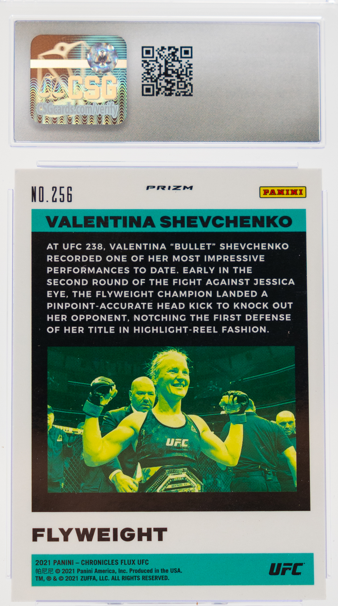 2021 Panini Chronicles Flux - Valentina Shevchenko 256 - White Sparkle - CSG CGC 10