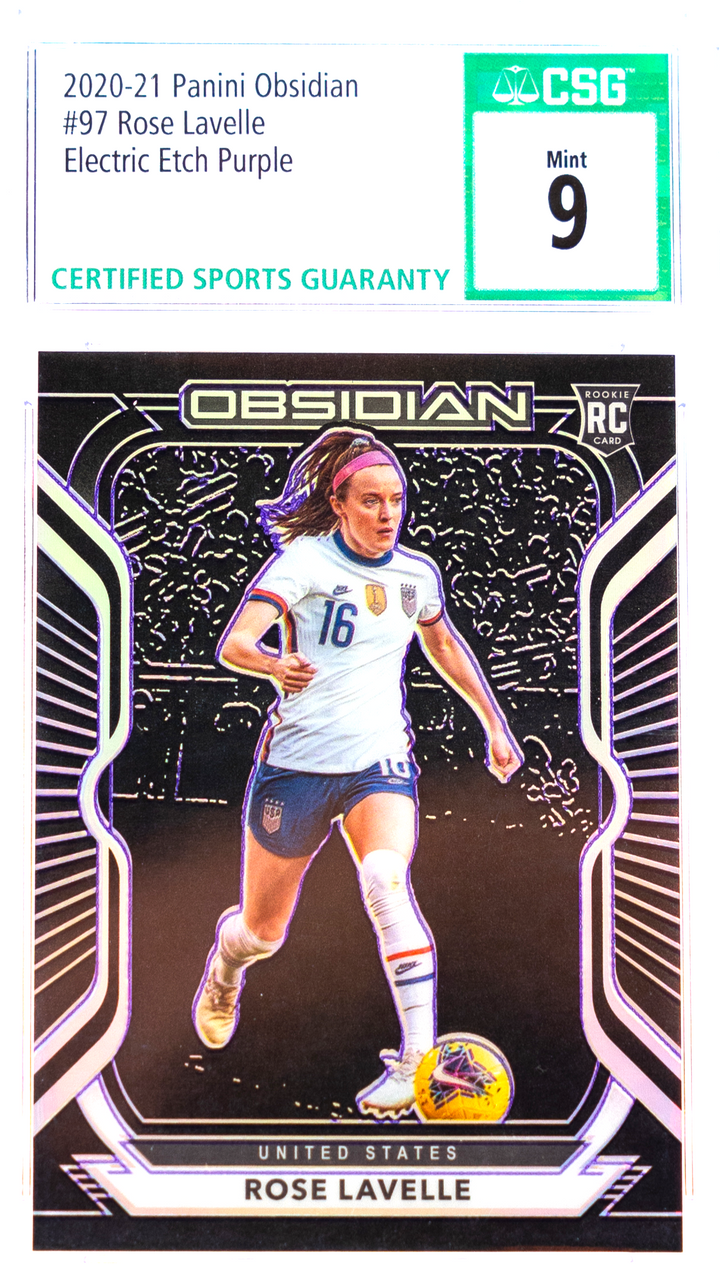 2020-21 Panini Obsidian - Rose Lavelle 97 - Etch Purple /75 - CSG 9