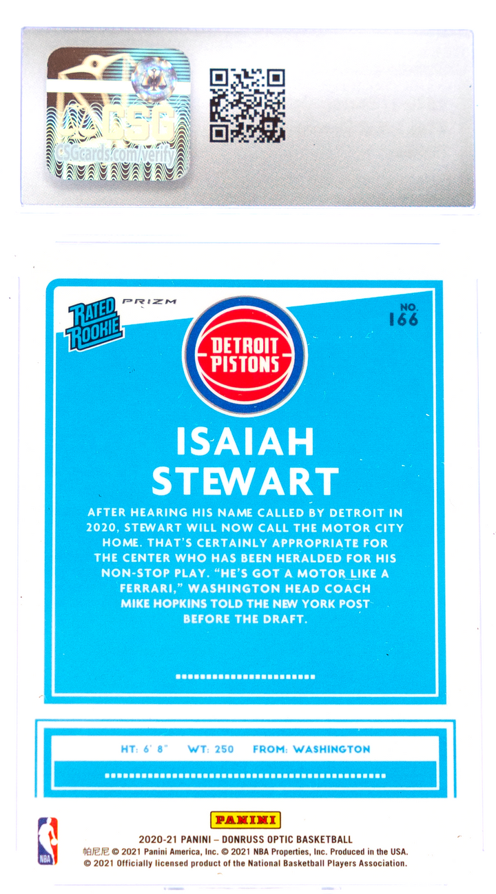 2020-21 Donruss Optic - Isaiah Stewart 166 - Photon - CSG 10