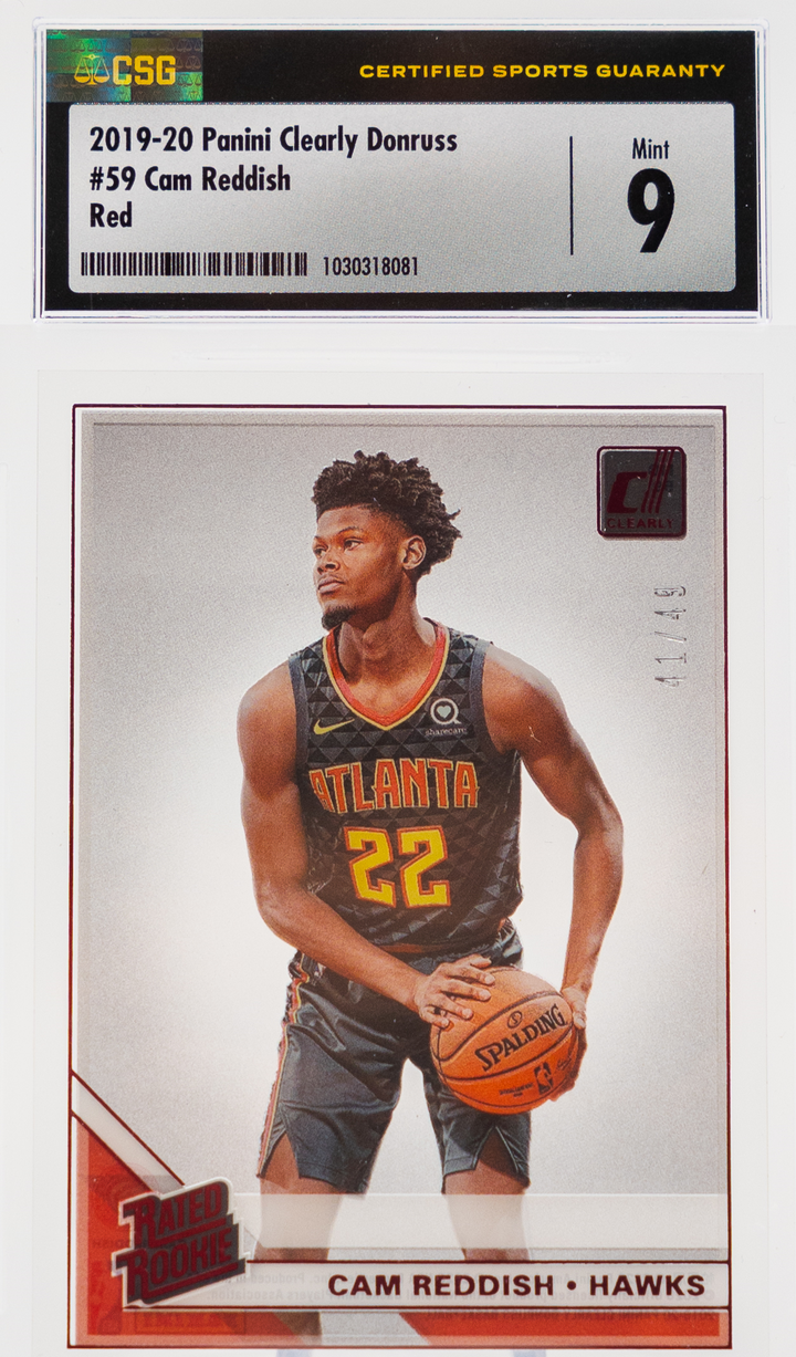 2019-20 Panini Clearly Donruss - Cam Reddish 59 - Red /49 - CSG CGC 9