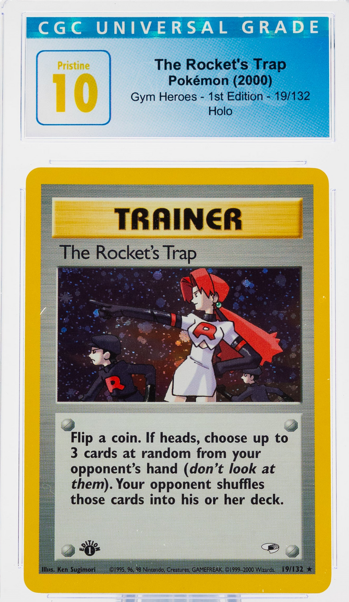 The Rocket's Trap 19/132 Gym Heroes 1st Edition - 2000 Pokemon - CGC 10