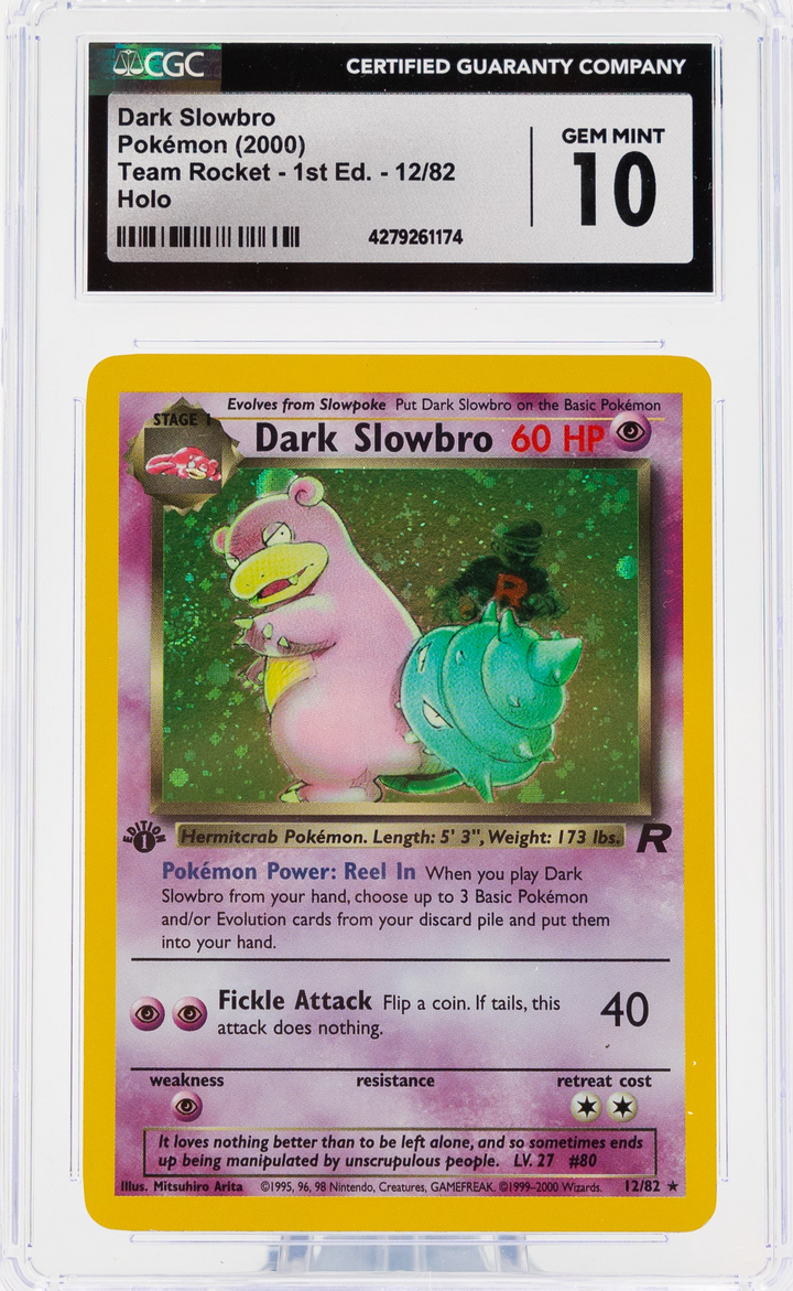 Dark Slowbro 12/82 Team Rocket 1st Edition - 2000 Pokemon - CGC 10