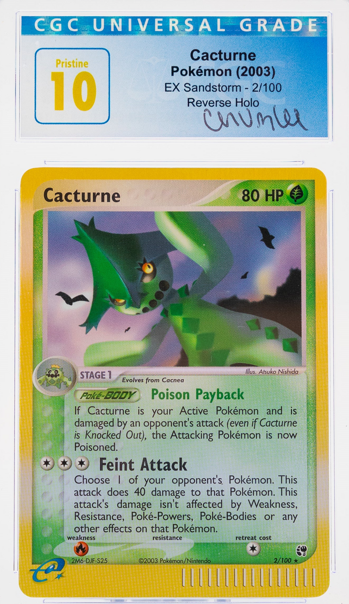 Cacturne 2/100 EX Sandstorm Reverse - 2003 Pokemon - Chumlee Collection - CGC 10