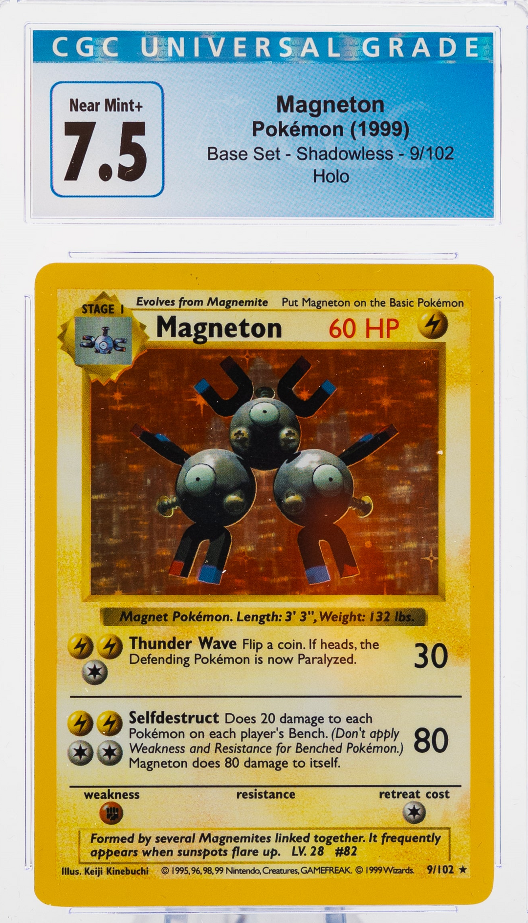 Magneton 9/102 Base Set Shadowless - 1999 Pokemon - CGC 7.5