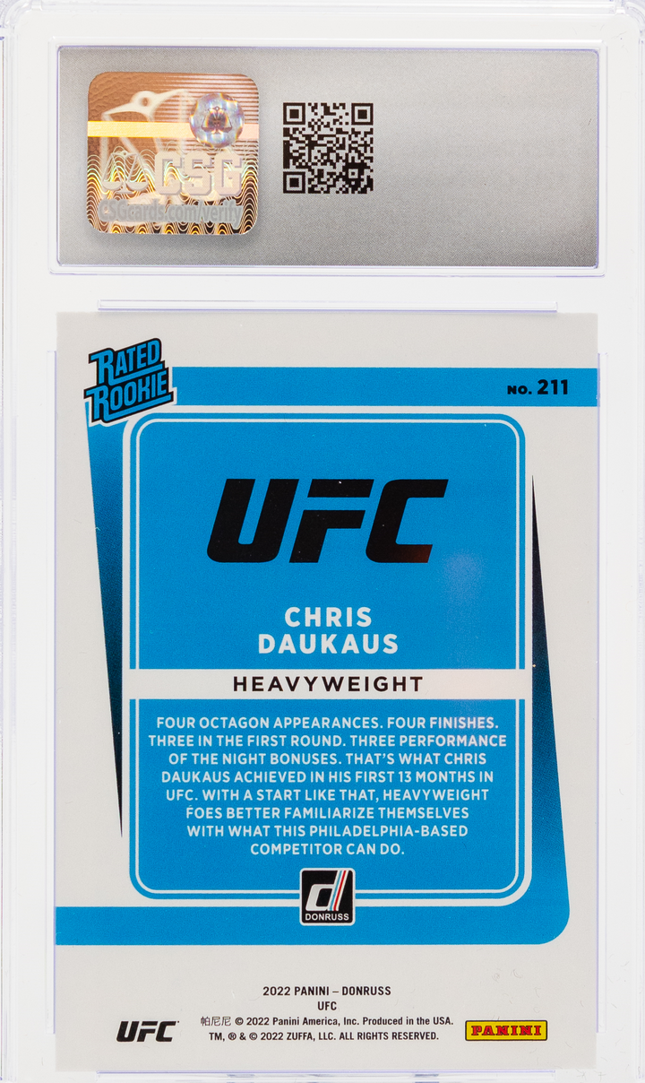 2022 Panini Donruss UFC - Chris Daukaus 211 - CSG CGC 8.5