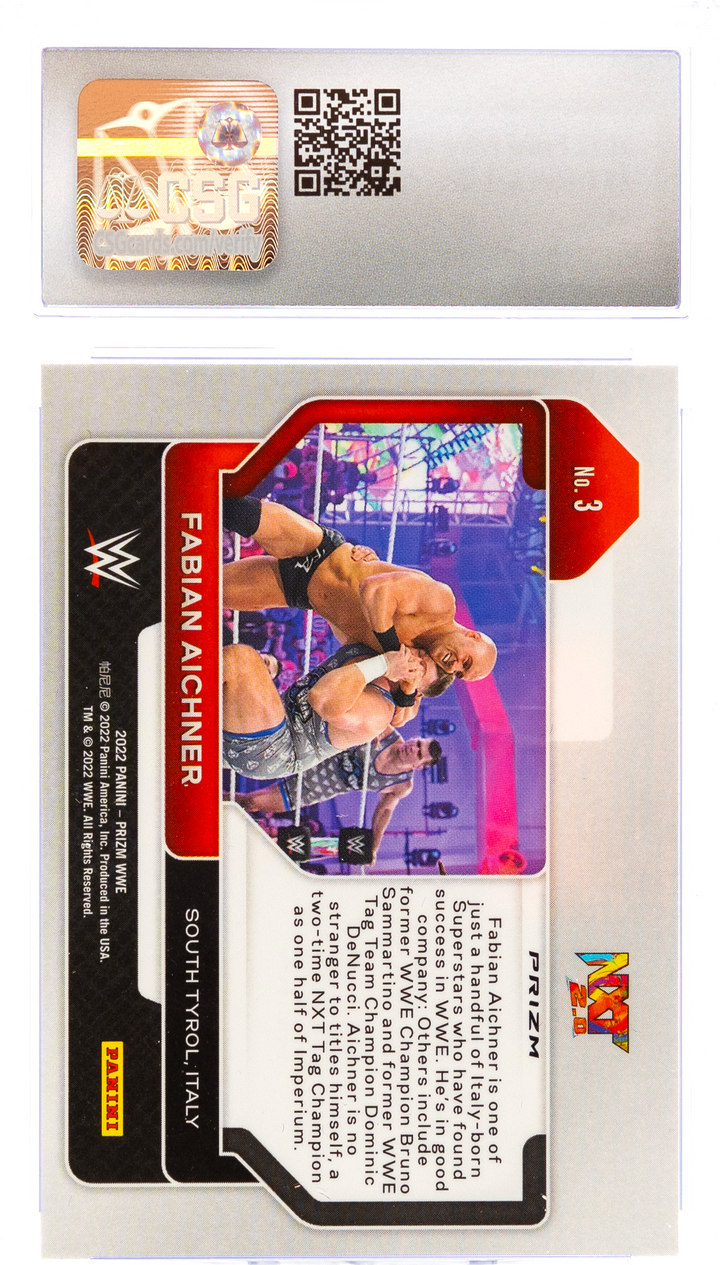 2022 Panini Prizm WWE - Fabian Aichner 3 - Ice  - CSG CGC 7